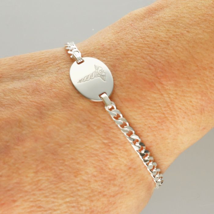 Mens sterling silver medical alert bracelets best sale